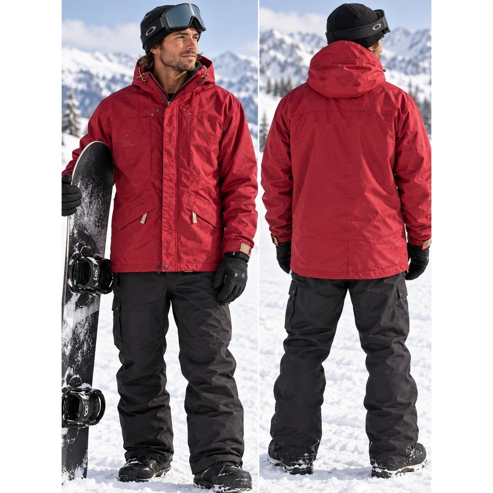 Ride Snowboards Jacket Mens Medium Red Cell Series 5 Waterproof Hooded Shell
